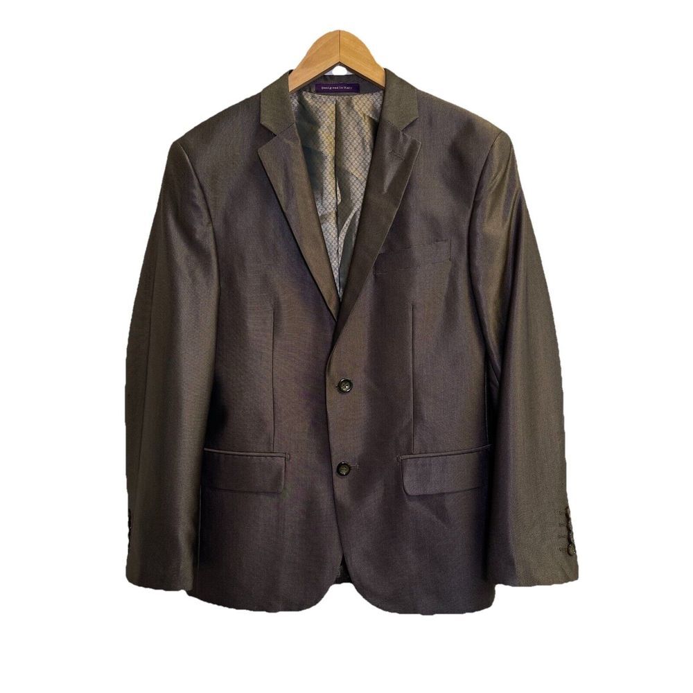 Vinci Sport Coat Blazer Jacket Mens Size 36S Brown Designed In‎ Italy